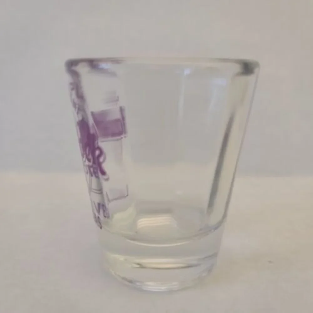 Hard Rock Cafe Save the Planet  Beveled Shot Glass Purple Logo Las Vegas